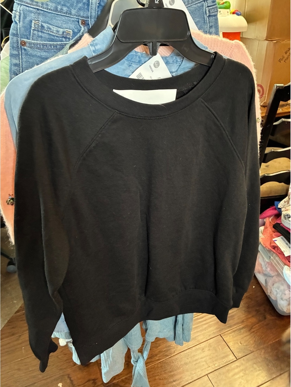 Black crewneck sweatshirt